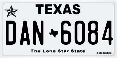 TX license plate DAN6084