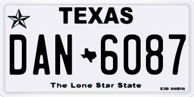 TX license plate DAN6087
