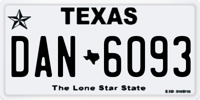 TX license plate DAN6093