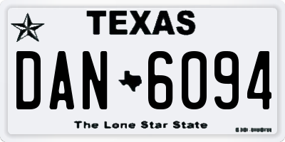 TX license plate DAN6094