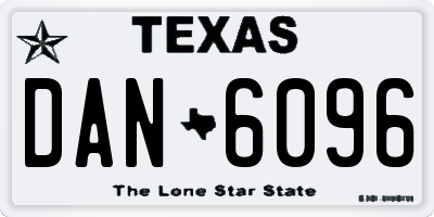 TX license plate DAN6096