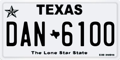 TX license plate DAN6100