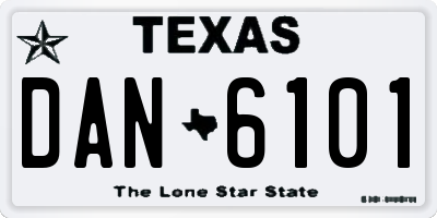 TX license plate DAN6101