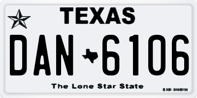TX license plate DAN6106