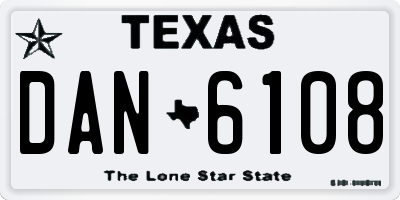 TX license plate DAN6108