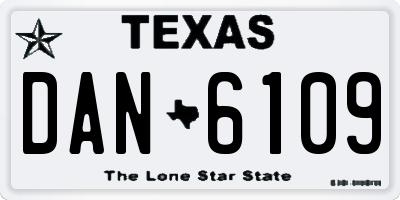 TX license plate DAN6109