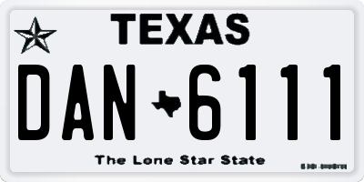 TX license plate DAN6111