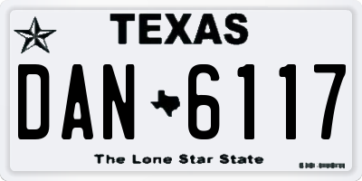 TX license plate DAN6117