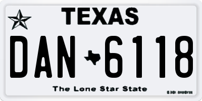 TX license plate DAN6118