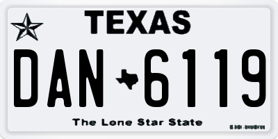 TX license plate DAN6119