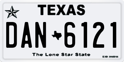 TX license plate DAN6121