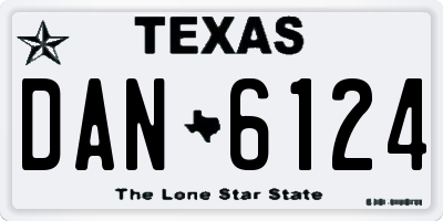 TX license plate DAN6124
