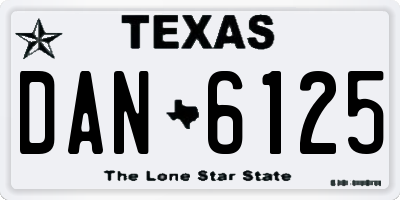 TX license plate DAN6125
