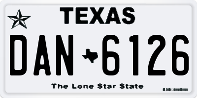 TX license plate DAN6126