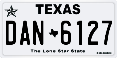 TX license plate DAN6127