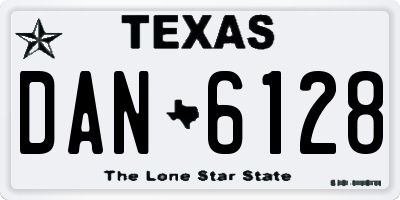 TX license plate DAN6128