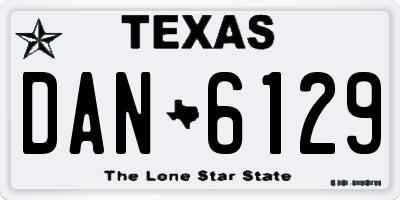 TX license plate DAN6129