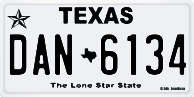 TX license plate DAN6134