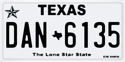 TX license plate DAN6135