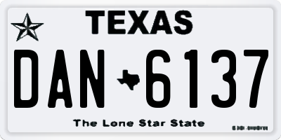 TX license plate DAN6137