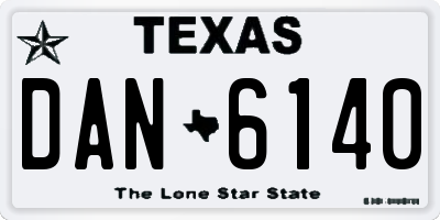 TX license plate DAN6140