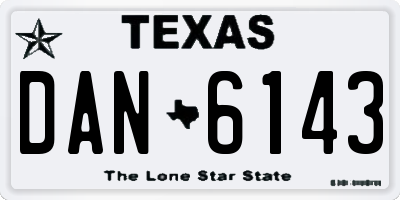 TX license plate DAN6143