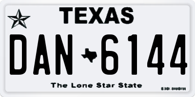 TX license plate DAN6144