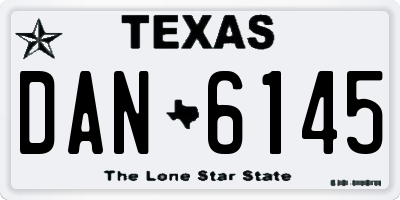 TX license plate DAN6145