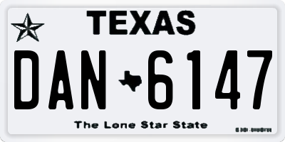 TX license plate DAN6147