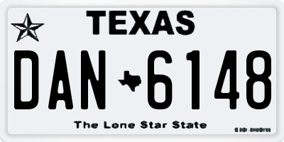 TX license plate DAN6148