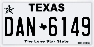 TX license plate DAN6149