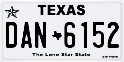 TX license plate DAN6152