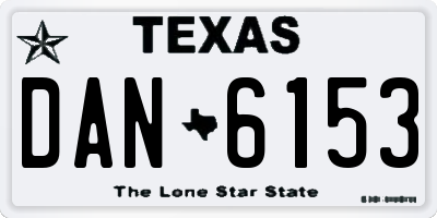 TX license plate DAN6153