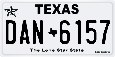 TX license plate DAN6157
