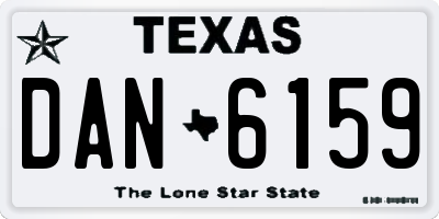 TX license plate DAN6159