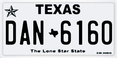 TX license plate DAN6160