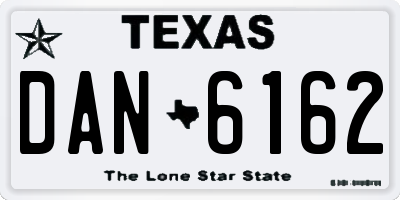 TX license plate DAN6162