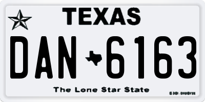 TX license plate DAN6163