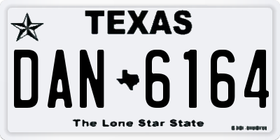 TX license plate DAN6164