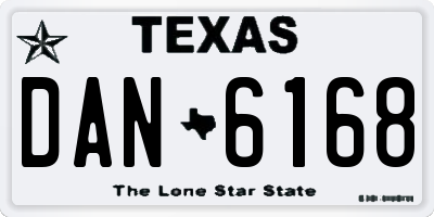 TX license plate DAN6168