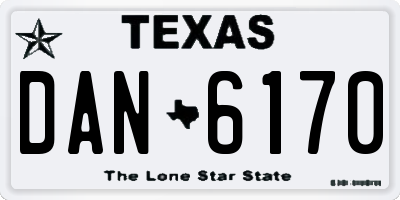 TX license plate DAN6170