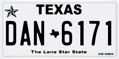 TX license plate DAN6171