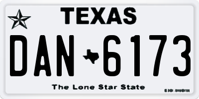TX license plate DAN6173