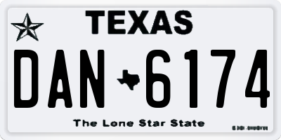 TX license plate DAN6174