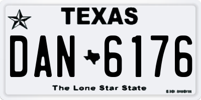 TX license plate DAN6176
