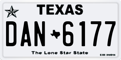 TX license plate DAN6177