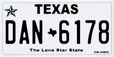 TX license plate DAN6178
