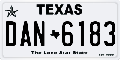 TX license plate DAN6183