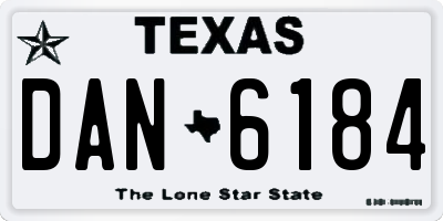 TX license plate DAN6184