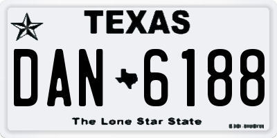 TX license plate DAN6188